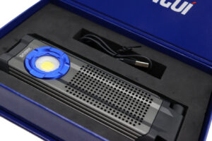 Lanterna COB LED Com Som Bluetooth Recarregável