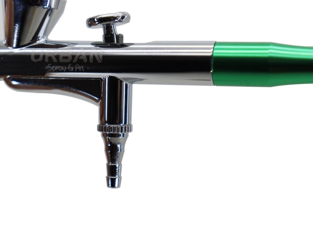 AEROGRAFO DE GRAVIDADE DUPLA AÇÃO BICO 0.4MM / 2ML- Acabamento verde