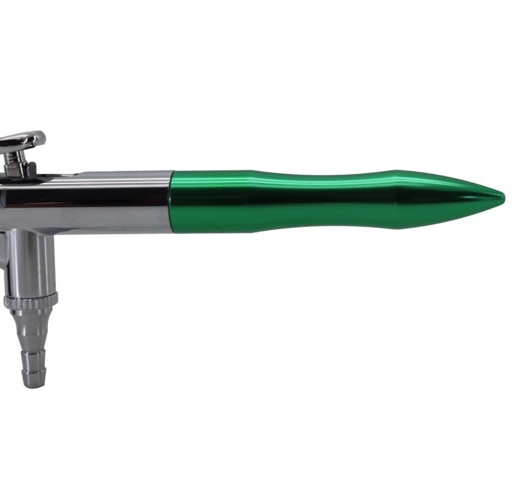 AEROGRAFO DE GRAVIDADE DUPLA AÇÃO BICO 0.4MM / 2ML- Acabamento verde