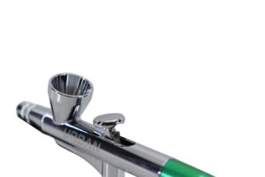 AEROGRAFO DE GRAVIDADE DUPLA AÇÃO BICO 0.4MM / 2ML- Acabamento verde