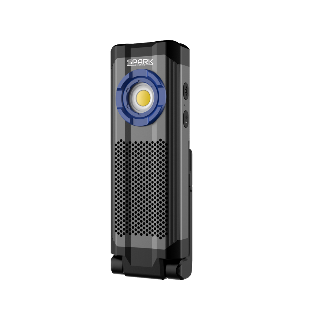 Lanterna COB LED Com Som Bluetooth Recarregável