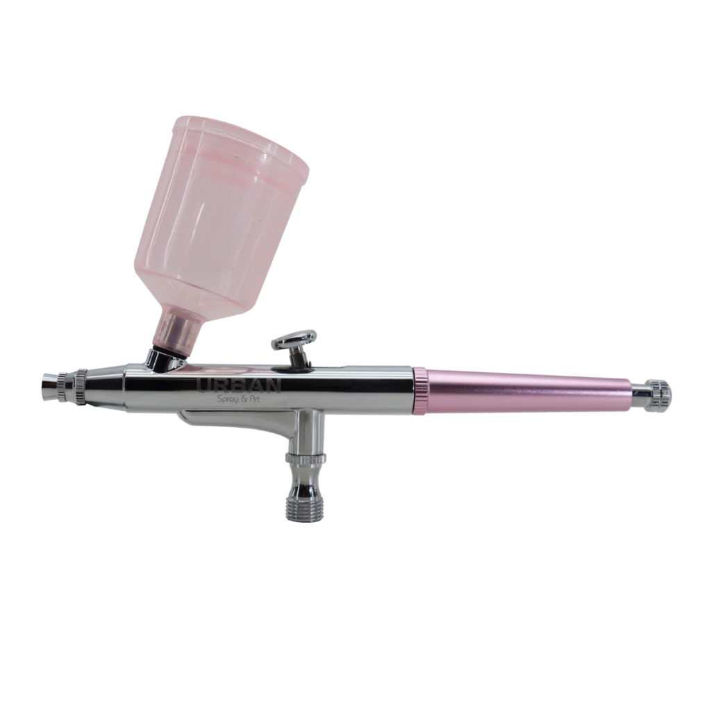 Aerografo de gravidade dupla ação bico 0.3MM / 20ML e 40ML – Acabamento Rosa