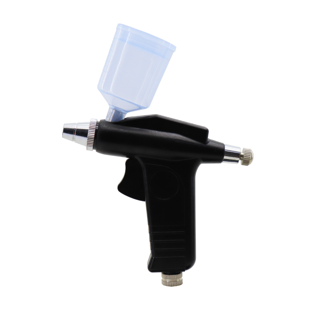 KIT AEROGRAFO DE GRAVIDADE AÇÃO SIMPLES TIPO PISTOLA BICO 0.3MM /22ML