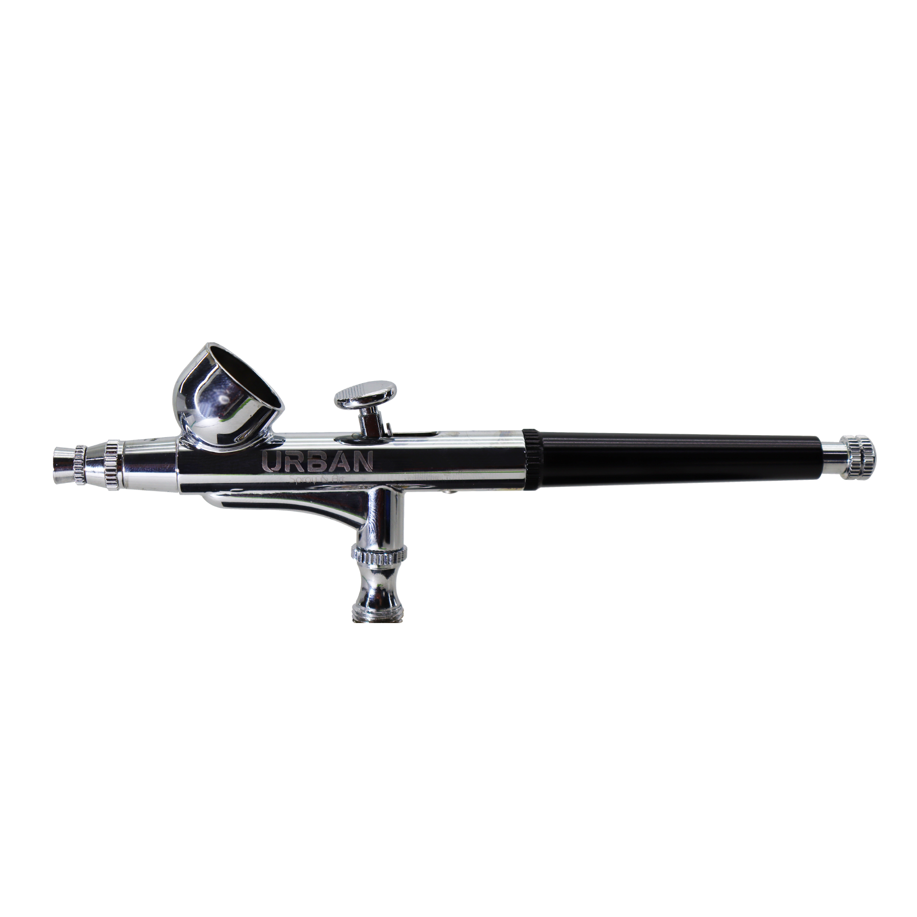 KIT AEROGRAFO DE GRAVIDADE DUPLA AÇÃO BICO 0.2MM/0.3MM/0.5MM COM 09PÇS / 2ML -Acabamento Preto