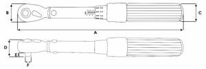 KIT Torquimetro de estalo 1/2’’ torque 60 a 330NMM