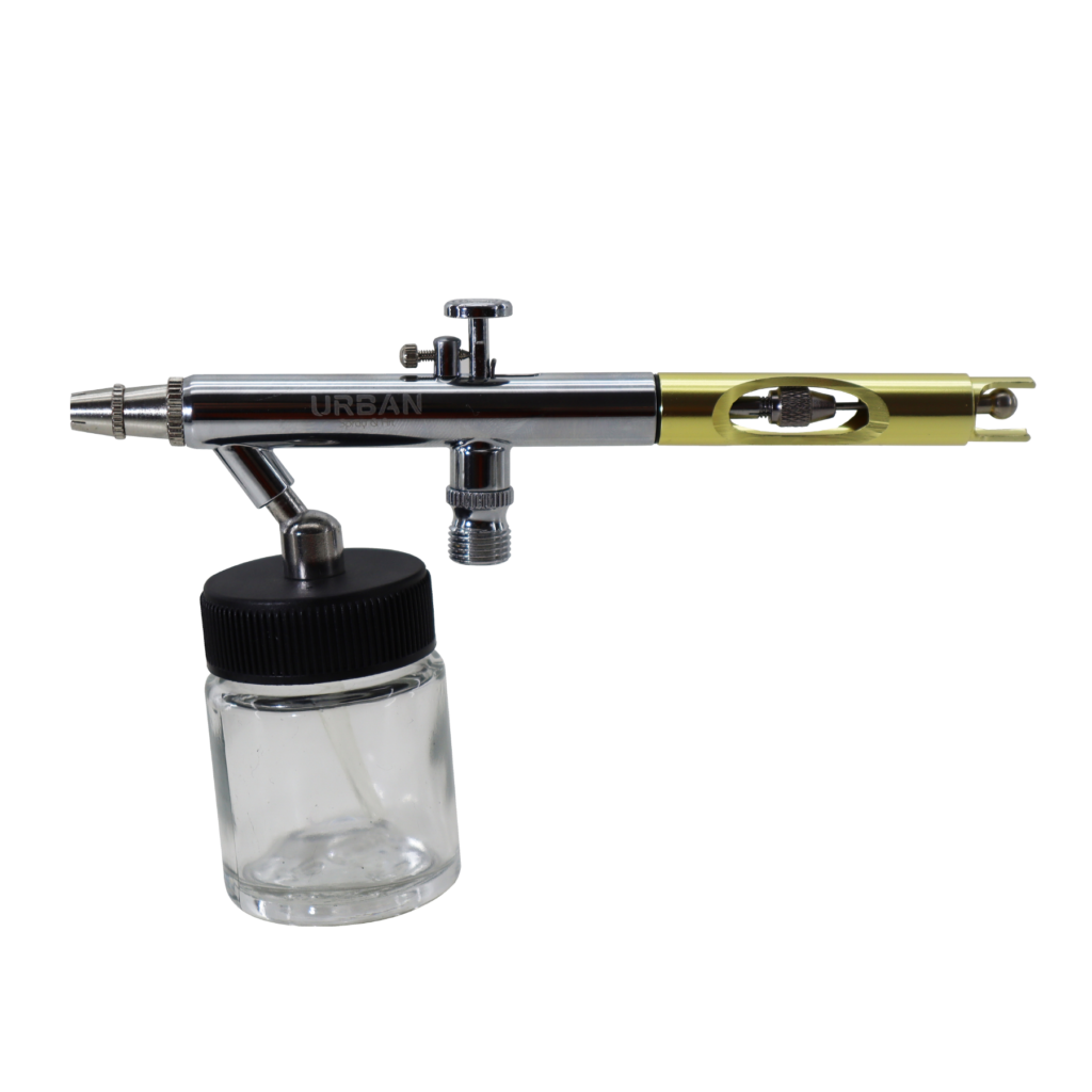 CONJUNTO COM 06 AEROGRAFOS SUCÇÃO E GRAVIDADE BICO :0.25MM /0.3MM E ACESSORIOS