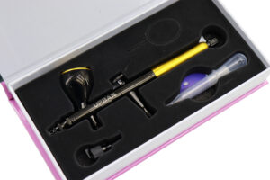 AEROGRAFO DE GRAVIDADE DUPLA AÇÃO BICO 0.3MM /9ML EDIÇÃO ESPECIAL BLACK&GOLD
