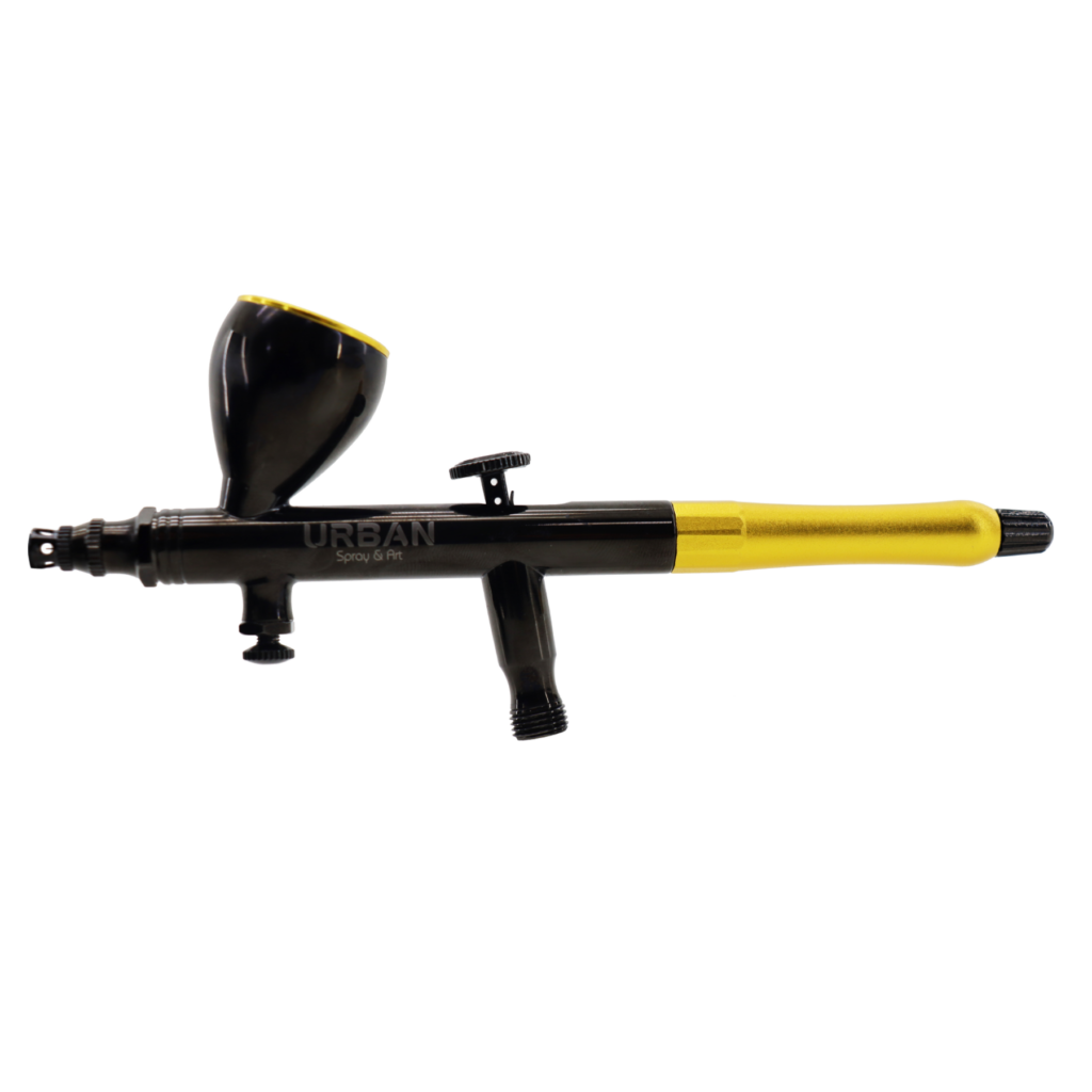 AEROGRAFO DE GRAVIDADE DUPLA AÇÃO BICO 0.3MM /9ML EDIÇÃO ESPECIAL BLACK&GOLD