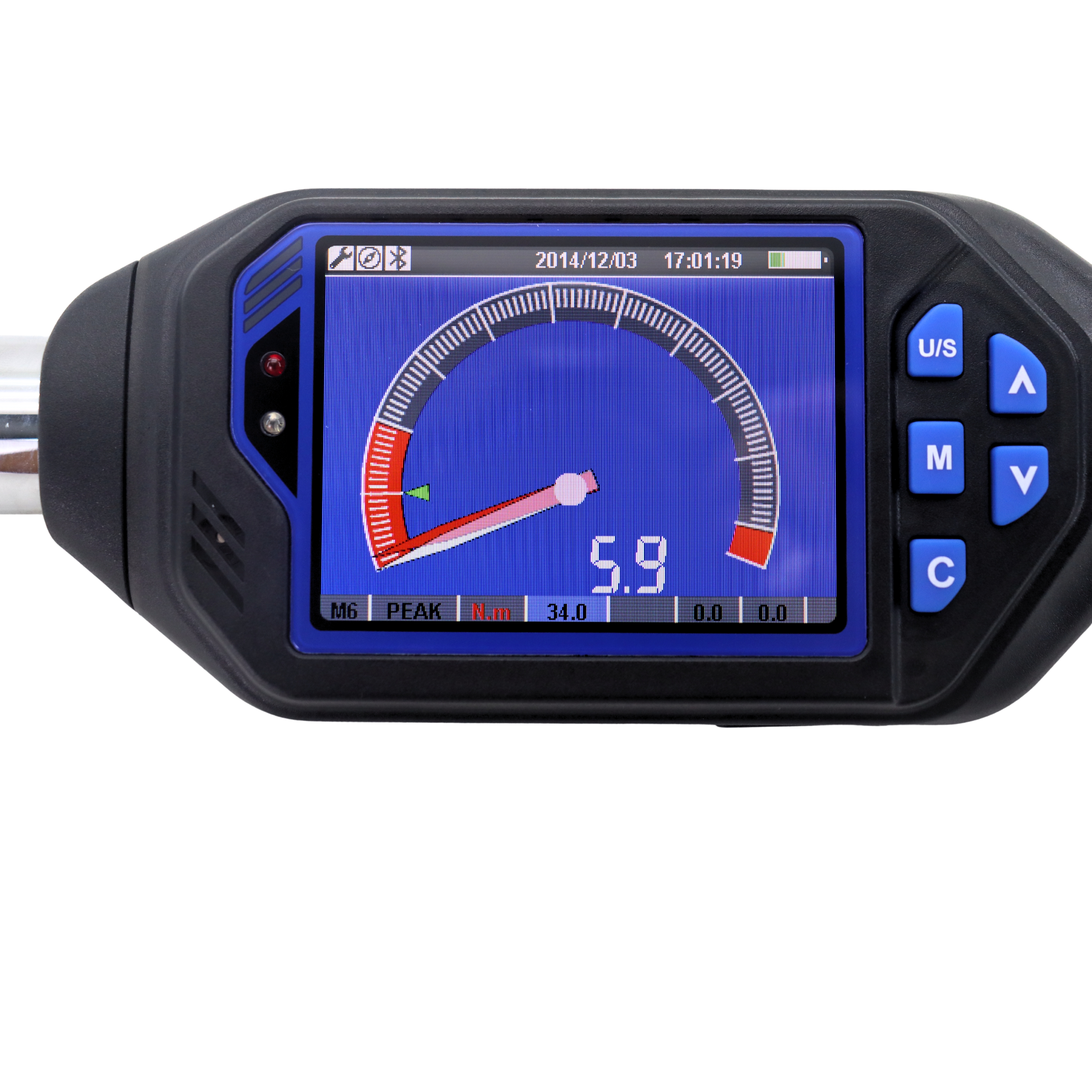Torquimetro digital 3/8” 13.5 a 135Nm torque residual e gráficos com comunicação